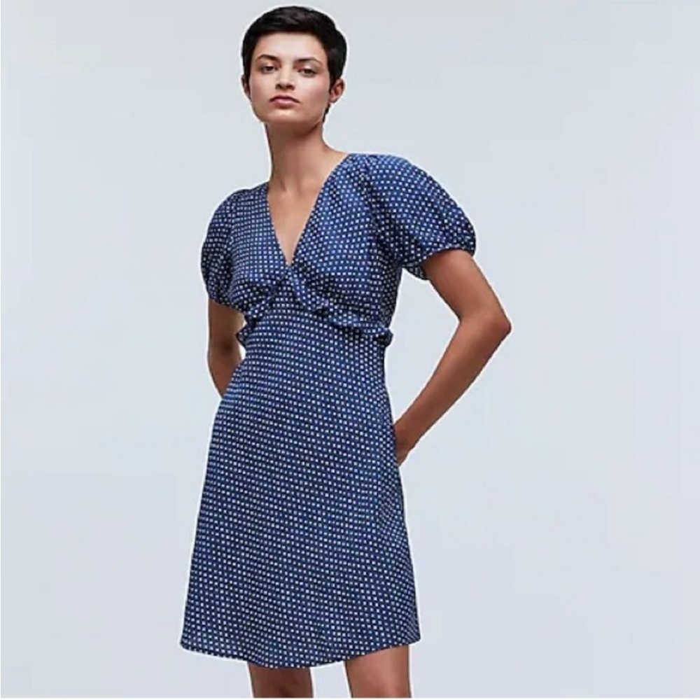 Madewell Navy Polka Dot Dress